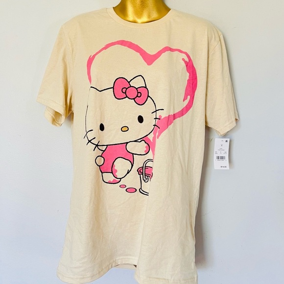 Hello Kitty Cream and Pink Short Sleeve Tee - Picture 1 of 4